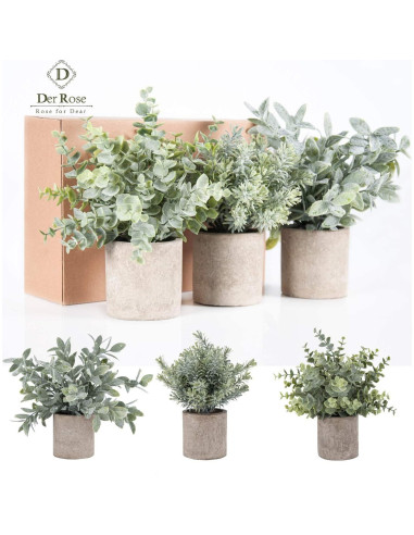 Plantas Artificiales Eucalipto Der Rose 3 Paquetes Decoración