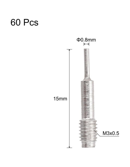Pasadores de Perforación de Correa de Reloj uxcell 60pcs 0.8mm Pasadores de Perforación de Correa de Reloj uxcell 60pcs 0.8mm