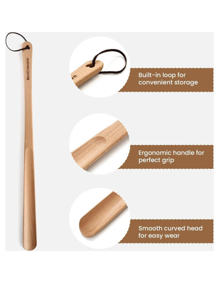Cuchara de zapato de madera Xentrawave 60 cm para adultos Cuchara de zapato de madera Xentrawave 60 cm para adultos