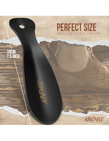 Cuerno de Zapato NINEMAX de Metal Inoxidable 19 cm Portátil