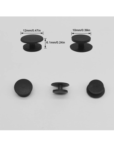 Paquete de 200 Botones de Plástico Negro 12x10mm Alamic