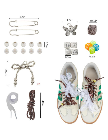 Encantos para Zapatos REPPAKOY - Cordones de Encaje y Rayas Encantos para Zapatos REPPAKOY - Cordones de Encaje y Rayas