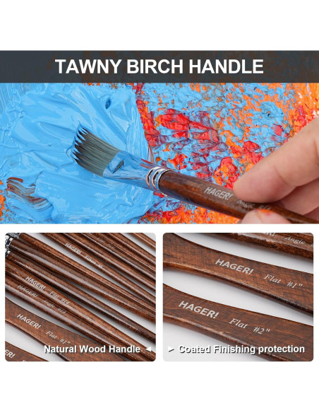 Set de 20 Pinceles de Pintura HAGERI con Estuche de Cuero Set de 20 Pinceles de Pintura HAGERI con Estuche de Cuero