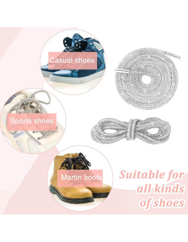 Cordones de Strass Brillantes Simarro 120cm Plateado 2PCS