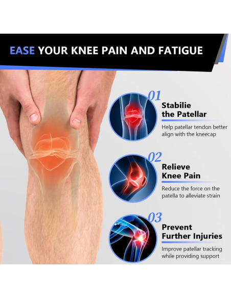 Correa de Tendón Patelar EMICUTE Ajustable para Rodilla - Alivio Dolor Correa de Tendón Patelar EMICUTE Ajustable para Rodilla - Alivio Dolor