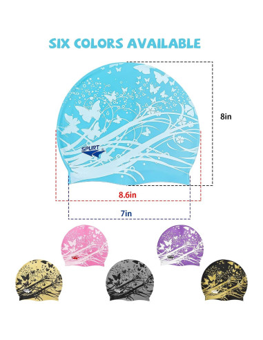 Gorro de natación Moolecole de silicona para cabello largo