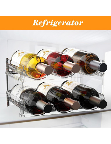 Estante Apilable para Vino Noyhnuoch - 6 Botellas, Transparente