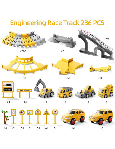Juguetes de Pistas de Carreras iHaHa 236 PCS para Niños