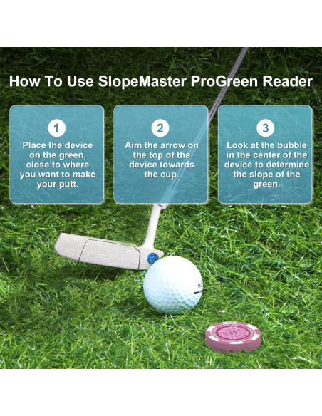 Lector de Green de Golf Yobbai Pro con Clip y Marcador Lector de Green de Golf Yobbai Pro con Clip y Marcador