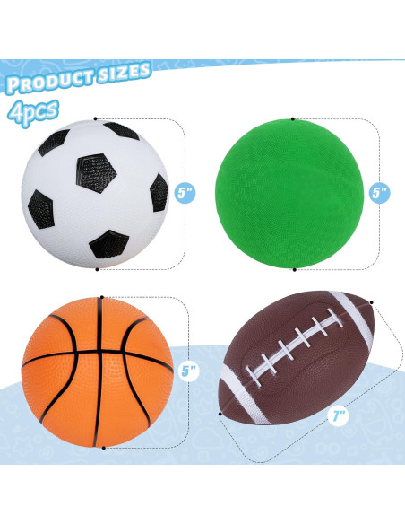 Set de 4 Balones Deportivos LovesTown para Niños - Multicolor Set de 4 Balones Deportivos LovesTown para Niños - Multicolor
