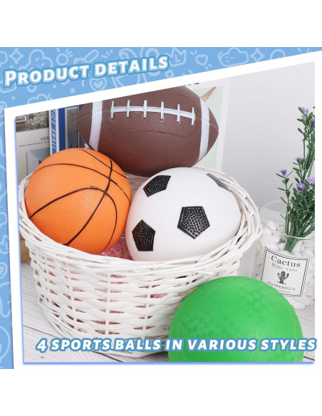 Set de 4 Balones Deportivos LovesTown para Niños - Multicolor Set de 4 Balones Deportivos LovesTown para Niños - Multicolor