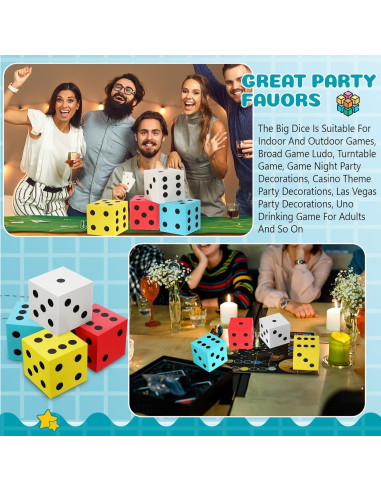 Dados Jumbo de Espuma Shappy 4 Piezas 8.89 cm Multicolor