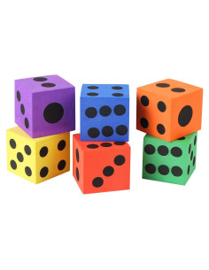 Juego de Dados de Espuma MIDELONG - 6 Cubos Coloridos 3.81 cm