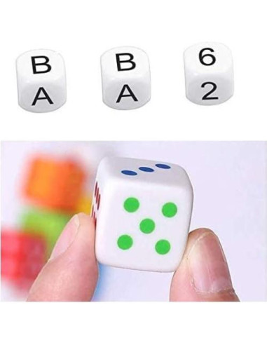 40 Dados en Blanco 16mm HLLMX para Juegos DIY y Enseñanza