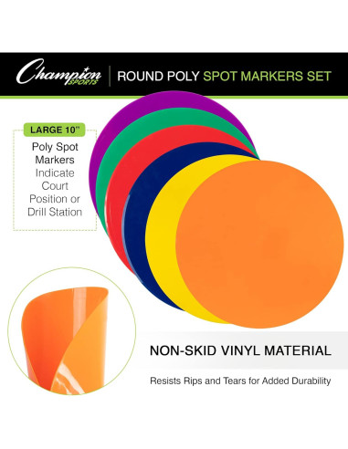 Marcadores de Spot Champion Sports 10" (25.4 cm) Multicolor - Set de 6