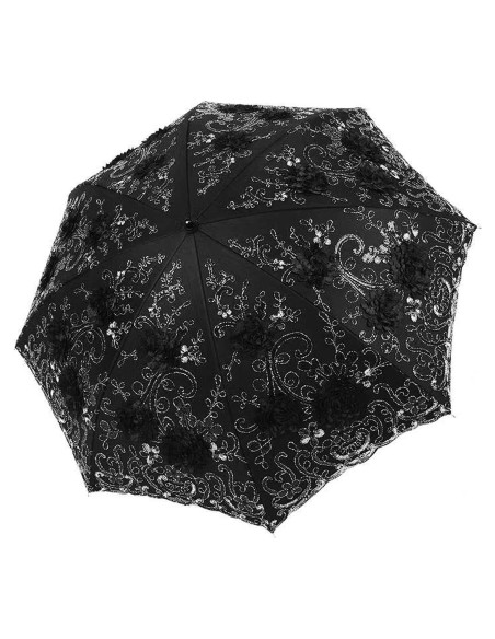 Paraguas Plegable Anti-UV Shaqmars Bordado Negro 95x65cm Paraguas Plegable Anti-UV Shaqmars Bordado Negro 95x65cm