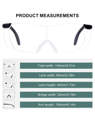 Gafas de Aumento OKH 200% Manos Libres para Leer y Manualidades