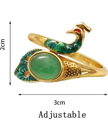 Anillos de Crochet Ajustables LJHYSD - 2 Piezas Pavo Real
