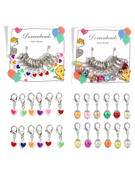 Marcadores de Puntos DoreenBeads para Tejer y Ganchillo - 12 Unidades Marcadores de Puntos DoreenBeads para Tejer y Ganchillo - 12 Unidades