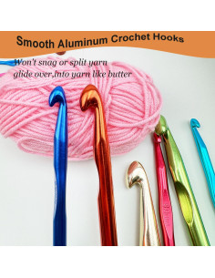 Conjunto de Ganchos de Crochet Mdoker 21 Piezas Aluminio Ergonomico 2