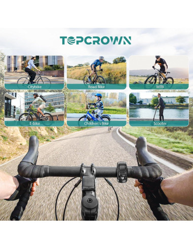 Campana de Bicicleta Topcrown TQB02 110 dB Manillar 22.2-31.8 mm