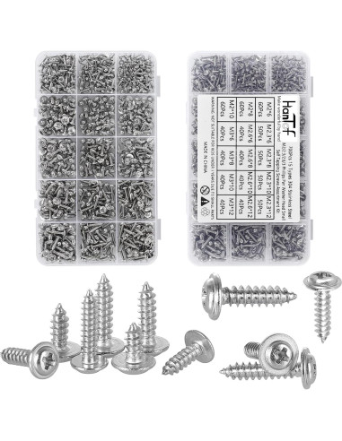 700 Tornillos Phillips con Arandela Autoperforantes Acero Inoxidable 304
