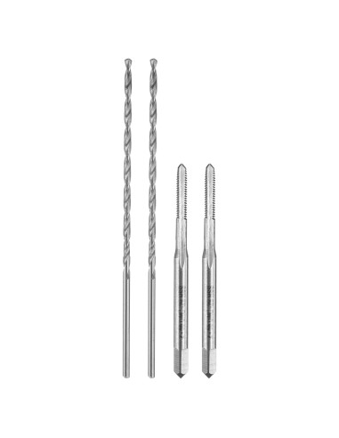 Juego de Brocas y Machos uxcell HSS-6542 2-56 UNC y 1.8mm