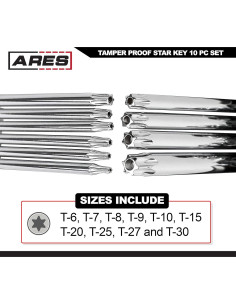 Juego de Llaves Estrella Plegables ARES 10 Piezas T-6 a T-30 2