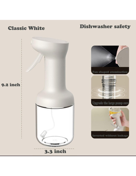 Pulverizador de Aceite de Oliva Povinmos 450ml Blanco - Control de Porciones Pulverizador de Aceite de Oliva Povinmos 450ml Blanco - Control de Porciones