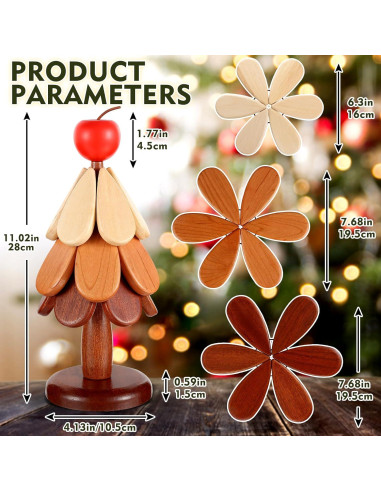Juego de Trivetes de Madera JHHJIFY en Forma de Árbol de Navidad