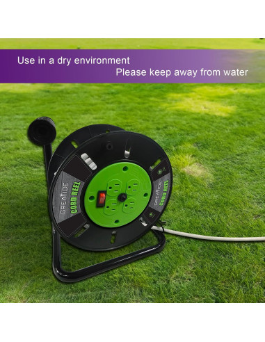 Carrete de Almacenamiento de Cable GREATIDE GWR-4P-10A Verde