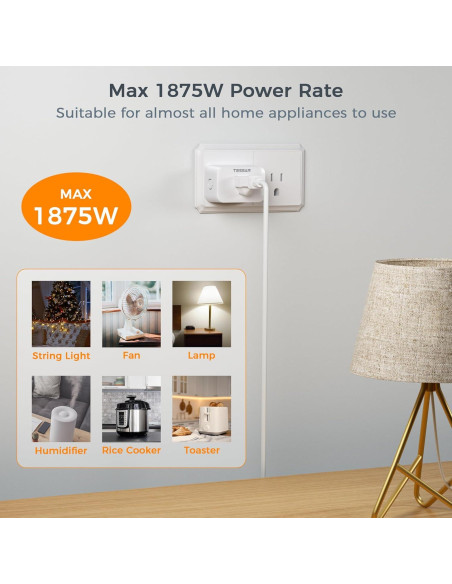 Enchufe Eléctrico Inalámbrico TESSAN con Control Remoto 15A Enchufe Eléctrico Inalámbrico TESSAN con Control Remoto 15A