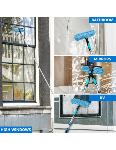 Kit de Limpieza de Ventanas MAVRIZ 2 en 1 con Polo Extensible 3.66m