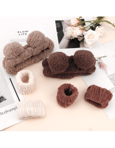 Conjunto de Diadema y Pulseras de Spa Atoden - Oso Marrón
