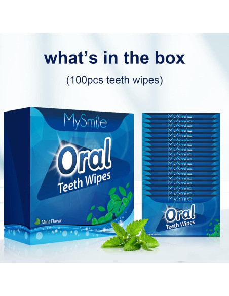 Toallitas para Dientes MySmile 100pcs Desechables Menta Toallitas para Dientes MySmile 100pcs Desechables Menta