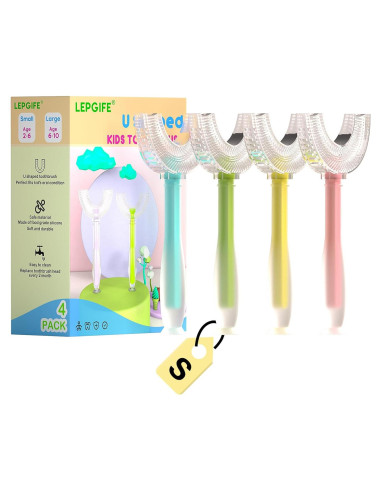 Cepillos de dientes en forma de U LEPGIFE para niños 4 unidades
