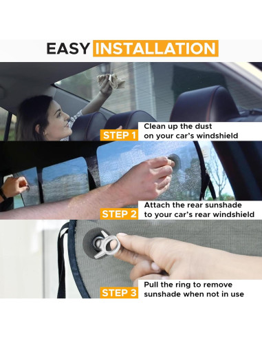 Sombra Solar EcoNour para Ventana Trasera de Coche 76.2x38.1cm