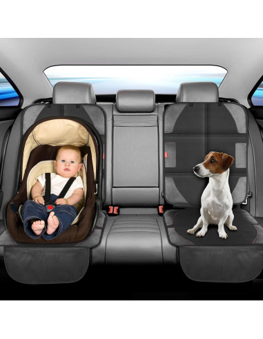 Protector de Asiento de Coche LUILANC Negro Impermeable 600D