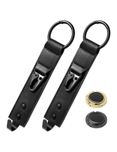 Ganchos para bolso de coche Enlivik - Juego de 2 ganchos de cuero