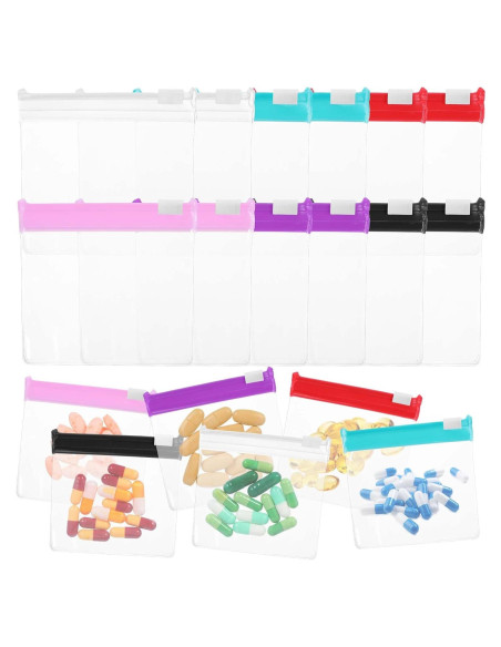 12 Bolsas de Almacenamiento Reutilizables Ptwola para Pastillas 12 Bolsas de Almacenamiento Reutilizables Ptwola para Pastillas
