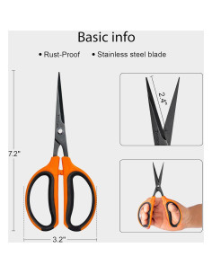 Tijeras de Poda GROWNEER 3 Paquetes con Cuchillas de Teflón 2
