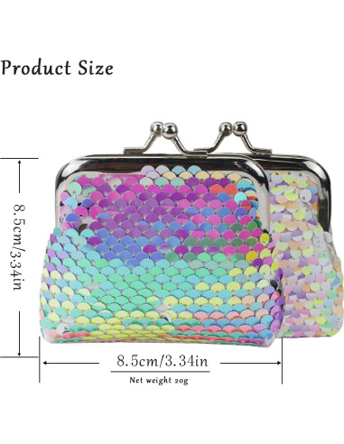 Monedero FuninCrea Doble Cara Lentejuelas 9x7 cm para Mujeres