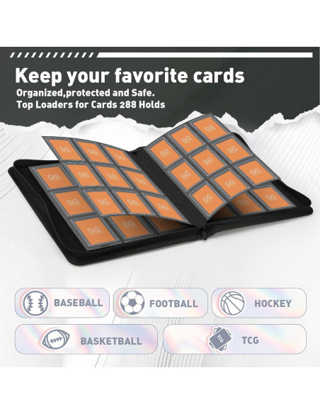 Carpeta Toploader MOSLA para 288 Cartas - Negro, 9 Bolsillos Carpeta Toploader MOSLA para 288 Cartas - Negro, 9 Bolsillos