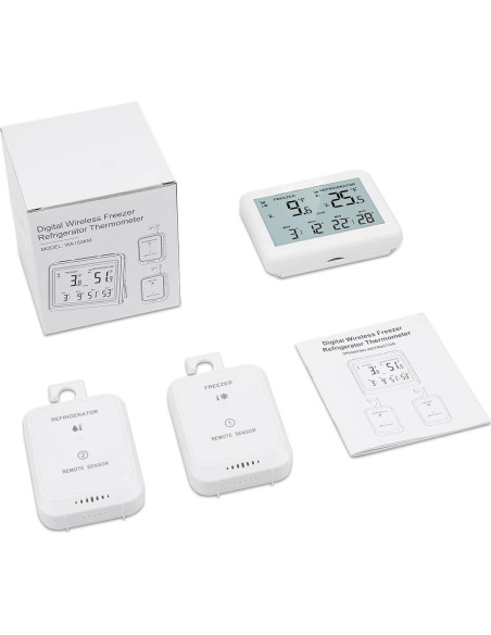 Termómetro Digital KeeKit para Refrigerador y Congelador, Pantalla LCD 9.4cm, Alarma y Registros Mín/Máx Termómetro Digital KeeKit para Refrigerador y Congelador, Pantalla LCD 9.4cm, Alarma y Registros Mín/Máx