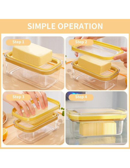 Cortador de Mantequilla 2-en-1 Restynic con Contenedor 226 g Cortador de Mantequilla 2-en-1 Restynic con Contenedor 226 g