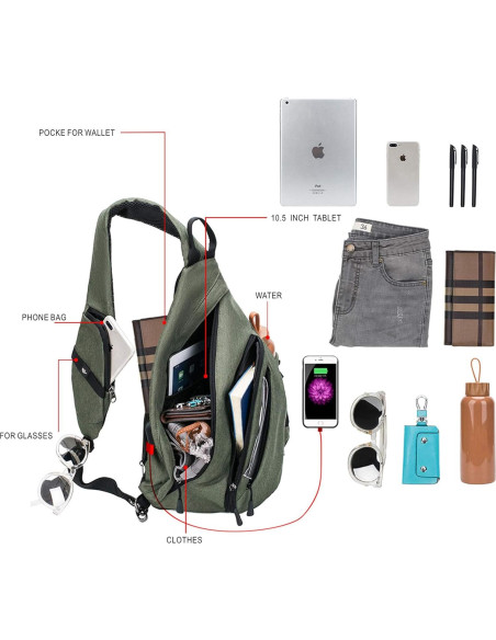 Bolsa de hombro TurnWay 2023 a prueba de agua con USB Bolsa de hombro TurnWay 2023 a prueba de agua con USB