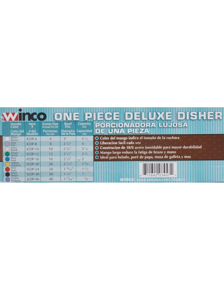 Cucharón de Helado Winco ICOP-30 Acero Inoxidable 28.35g Cucharón de Helado Winco ICOP-30 Acero Inoxidable 28.35g
