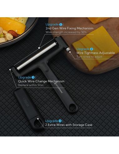 Cortador de Queso KITCHENDAO KD20297 Ajustable con Alambres Extra