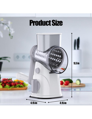 Rallador de Queso Rotativo RAINBEAN con 3 Cuchillas Intercambiables