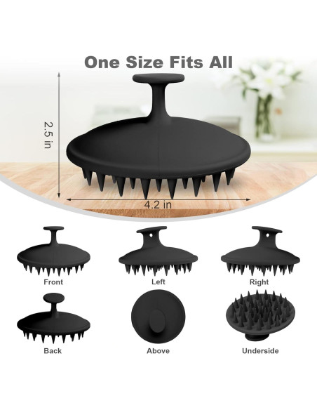 Cepillo de Masaje para Cuero Cabelludo Meartchy Negro Cepillo de Masaje para Cuero Cabelludo Meartchy Negro